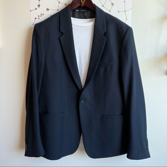 Zara Other - ⛱️NWOT⛱️ TEXTURED SUIT JACKET / BLAZER ⛱️ ZARA ⛱️ 44R ⛱️ BLUE